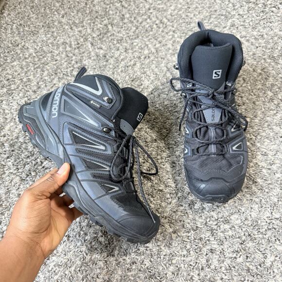 Salomon X Ultra 3 GTX Gore-Tex Mid Top Hiking Boots Weatherproof Men 10.5 Black - Picture 9 of 10